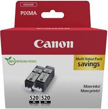 Canon PGI-520BK Twin Pack - 2-pack - 19 ml - black - original - hanging box - ink tank - for PIXMA iP100, iP110, TR150